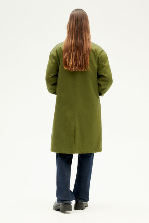 Grün Oversized Fit Mantel von Thinking Mu aus Bio-Baumwolle - Nachhaltige Mode