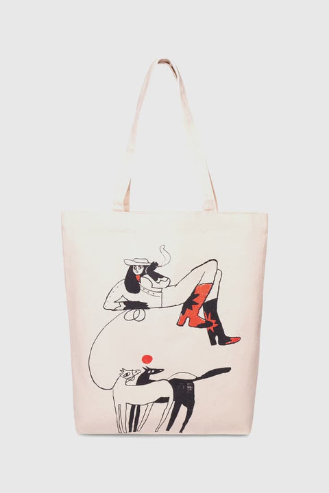 Tote Bag Torekov Star Boots Off-White aus Bio-Baumwolle