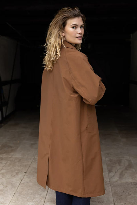 Damen Übergangsjacke Trenchcoat mit Rückenschlitz