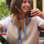 Colette Schal Zweifarbig Camel/Blau von SO FAMILY, weicher Kaschmir-Wolle-Schal in Camel und Blau, Made in Italy