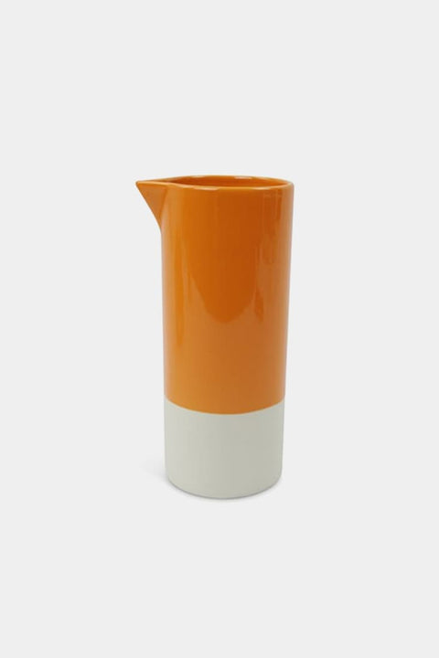 Water Jar Cyl Apricot von KINTA in Orange, handgefertigtes Steinzeug, 1000 ml, ø 8,5 x 20 cm, zylindrische Form