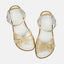 Retro-Sandalen für Frauen aus Leder - Gold