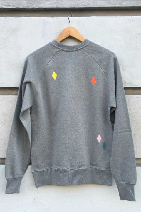POM Berlin Sweater Dreieck grau