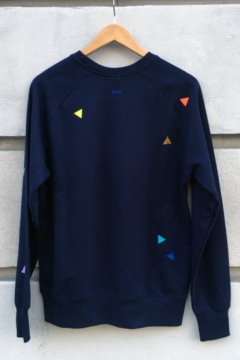 POM Berlin Sweater Dreieck Blau