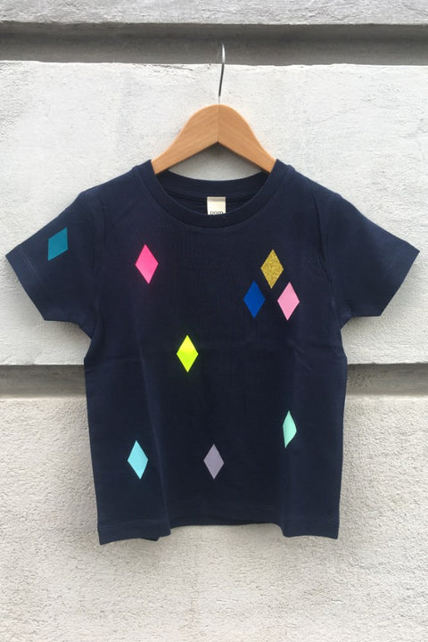 POM Berlin T-Shirt Rauten Blau Kinder