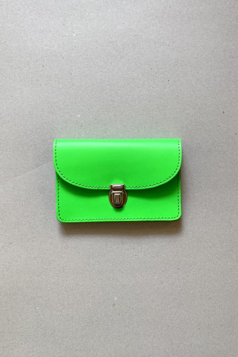 Papoutsi Portemonnaie BORSA in Neongrün aus Leder